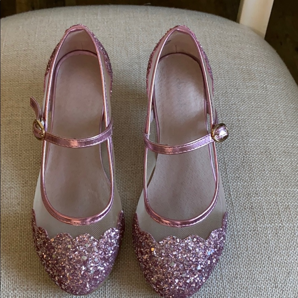 Chasing Fireflies Mesh Glitter Kitten Heels sz 1